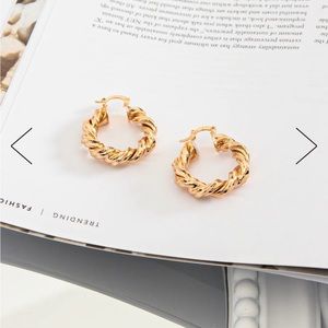 Hello Molly gold hoop earrings